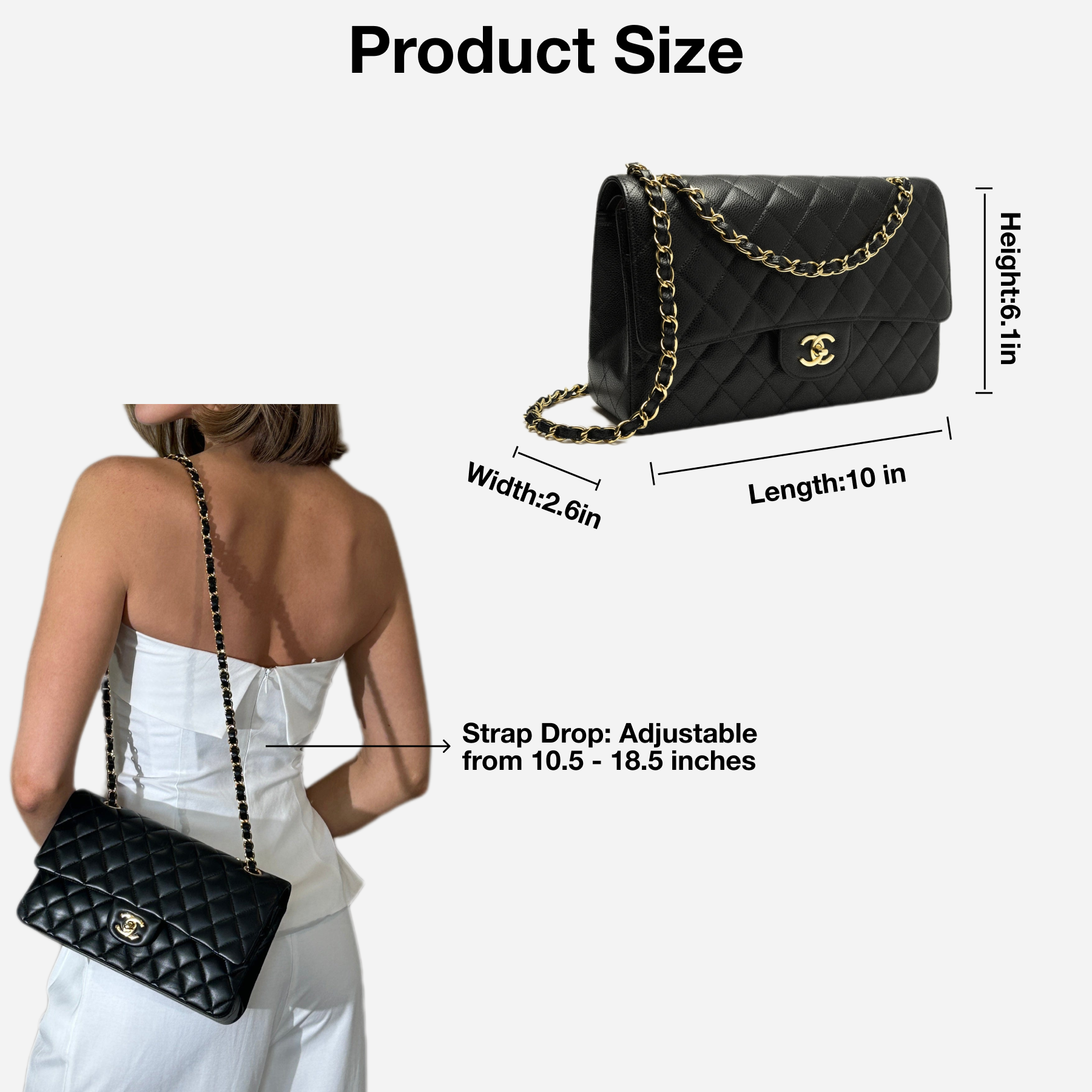 CC Classic Flag Bag Medium Gold Hardware